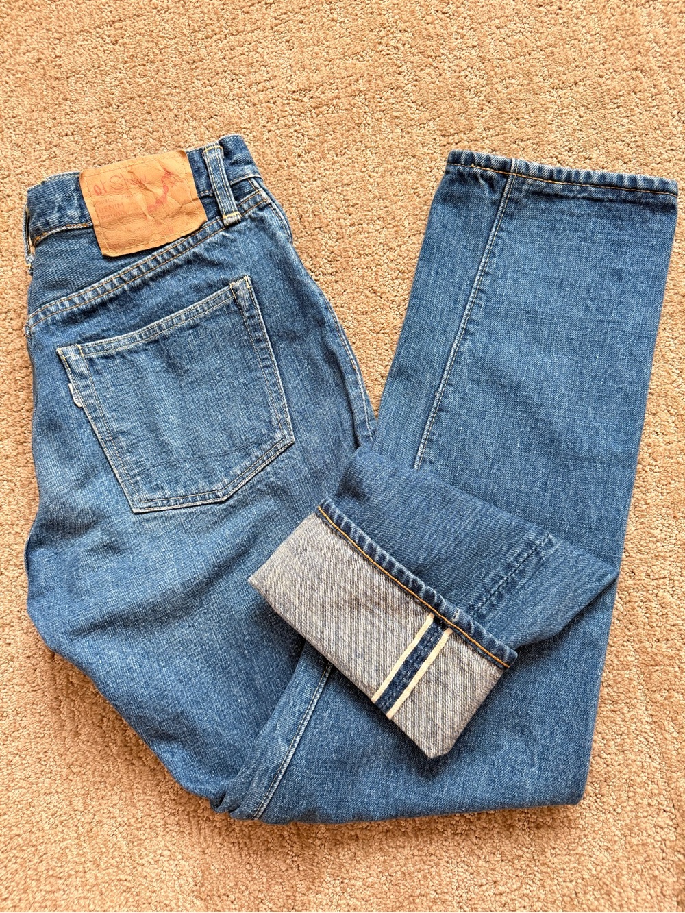 Men’s orSlow 107 Ivy Fit Slim Straight Japanese Selvedge Denim Jeans Size 3/US M